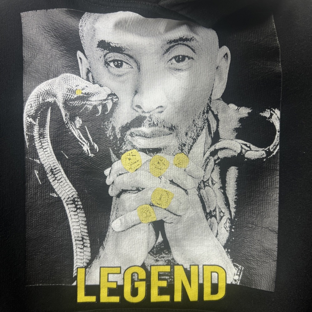 Jon Lauren Kobe Bryant Hoodie Men's Sweatshirt Black‎ Mamba Size M Medium Black - Picture 3 of 7